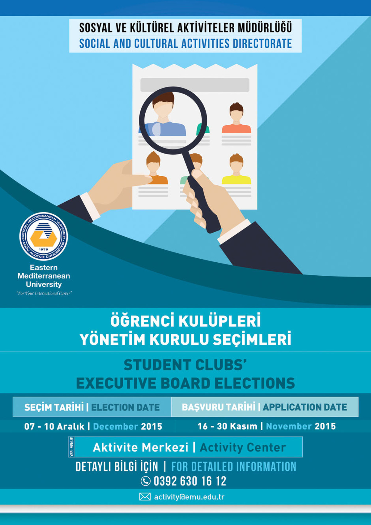 2015-16 Akademik Yılı Öğrenci Kulüpleri Yönetim Kurulu Seçimleri Duyurusu