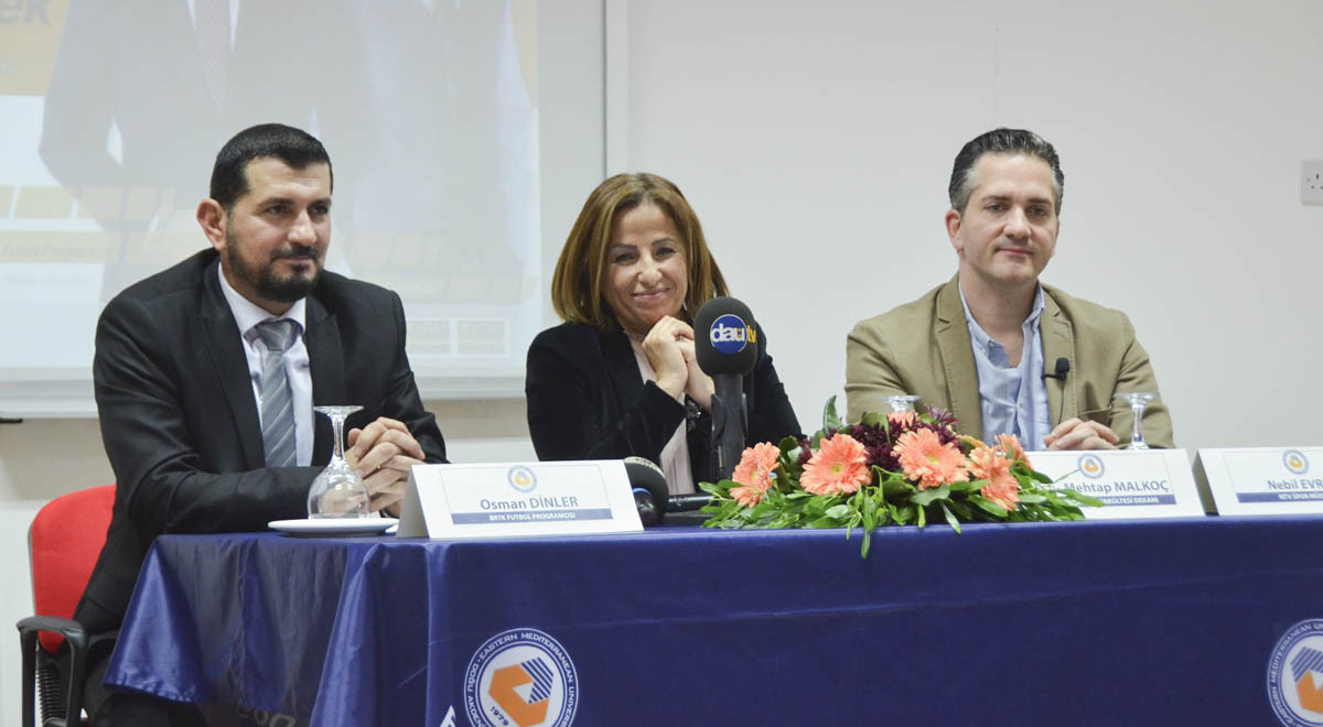 NTV Sports Director Nebil Evren and BRTK Football Program Producer and Presenter Osman Dinler Gave a Conference in EMU