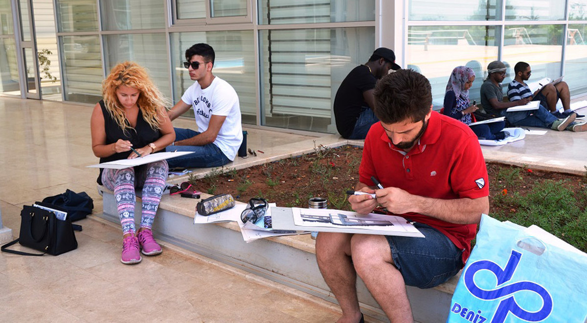 Students of EMU Architecture Department Work on Exterior Spaces within EMU Campus